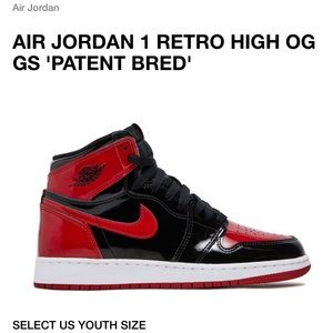 AIR JORDAN 1 RETRO HIGH OG GS 'PATENT BRED'